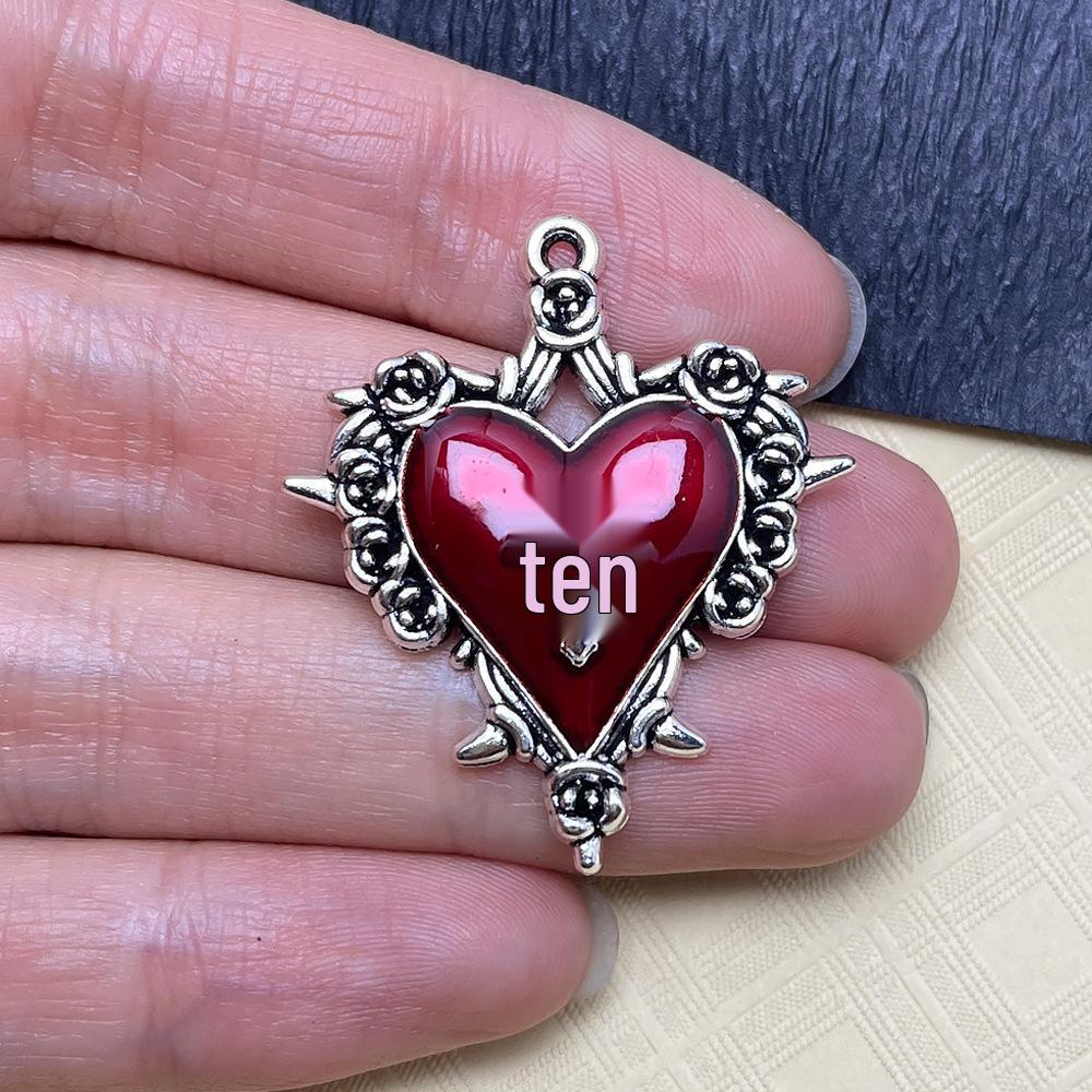 

Retro Dark Style Cross & Rose Heart Pendant