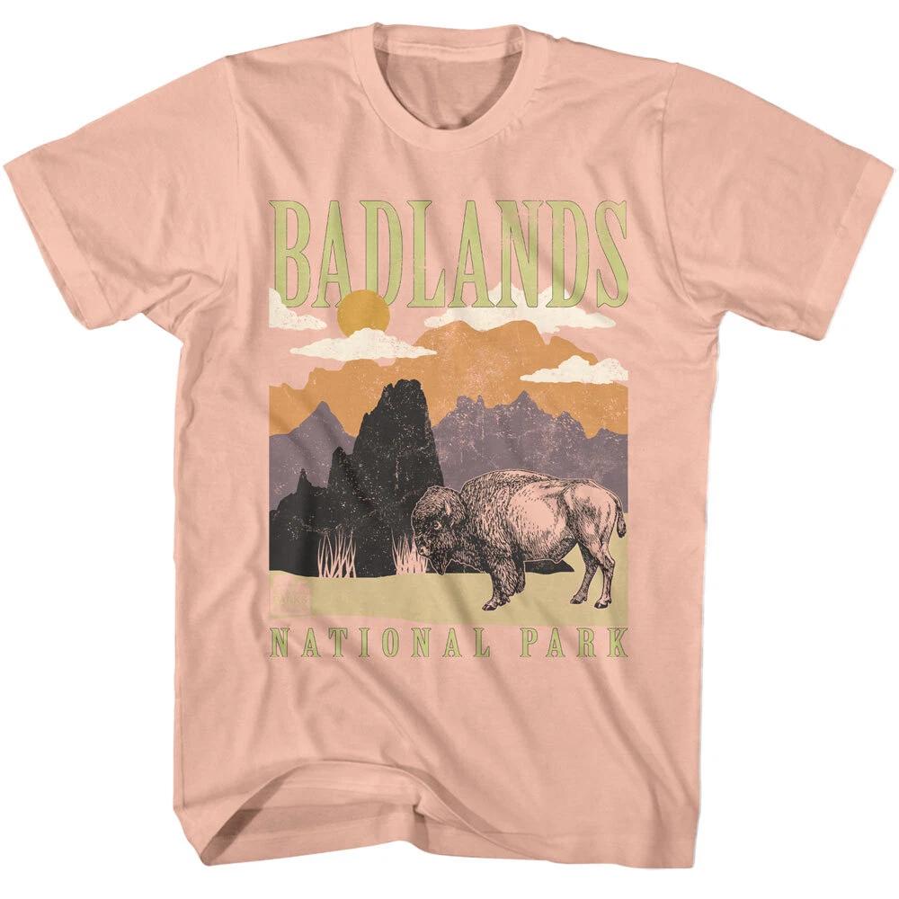 United States Badlands National Park South Dakota Musk Ox Mountain Men s T Shirt S