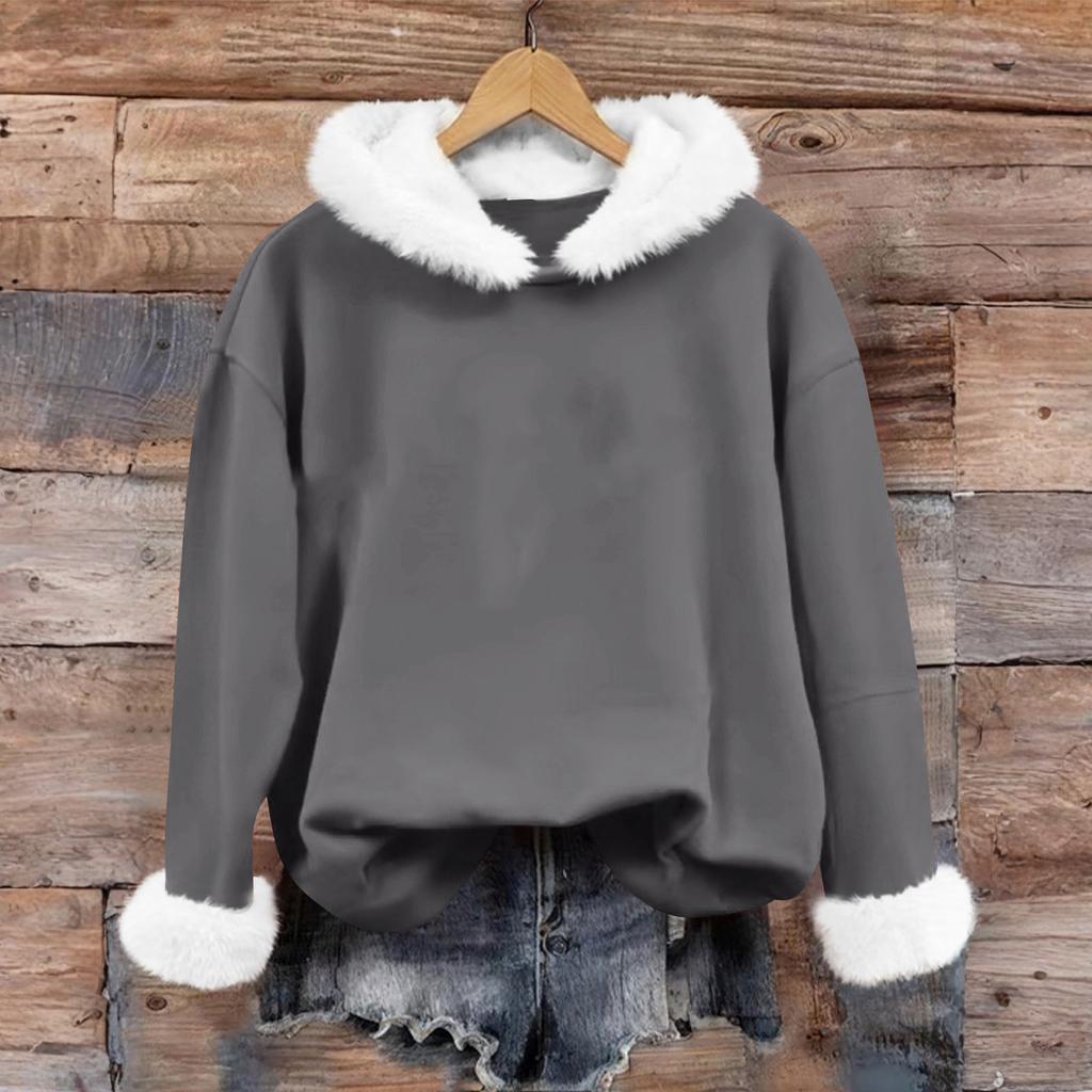 Women's Casual Fashion Print Long Sleeve Hooded Sweatshirt Top