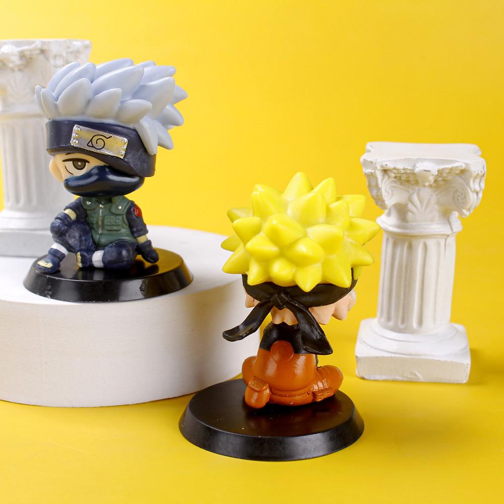 Mini Anime Figur Uzumaki Kakashi Uchiha Sasuke Itachi Kawaii Spielzeug Q Figural Auto Dekoration PVC Modell Geschenk