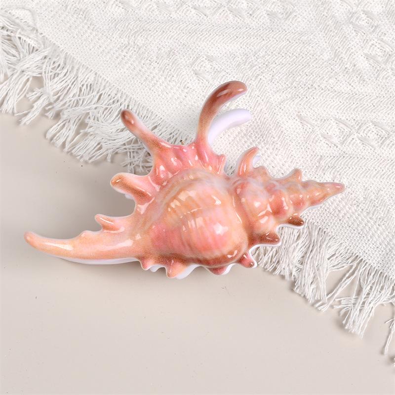 2025 UV Printed Conch Claw Clip: Summer Ocean Hair Accessory for Updo
