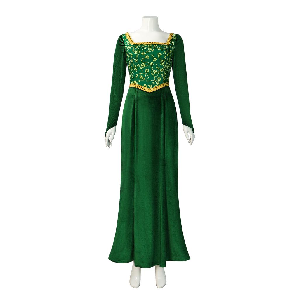 Film Shrek Cosplay Kostüm Prinzessin Fiona Grünes Kleid Perücke Karneval Fantasy Party Anzug Rollenspiel Halloween Kostüme für Frauen