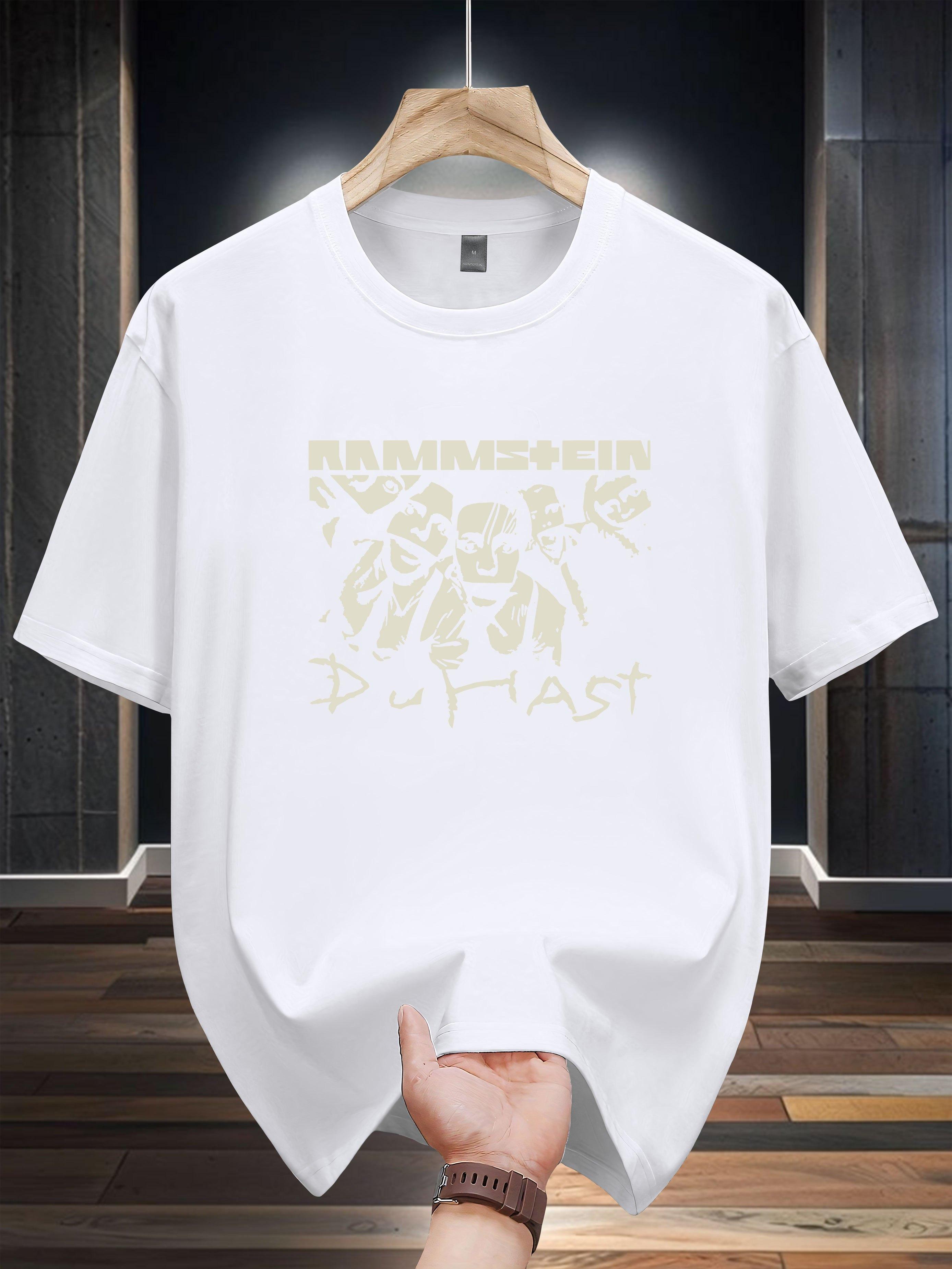 Casual Cotton T-shirt with Rammspring Anime Graphic Print XL