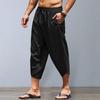 Baggy Pants Fashion Elastic Waistband Comfy Baggy Pants Men Mid-Calf Length Baggy Pants Cropped Pants Streetwear