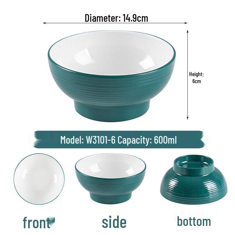 

Melamine Two-Tone Noodle & Soup Bowl Set