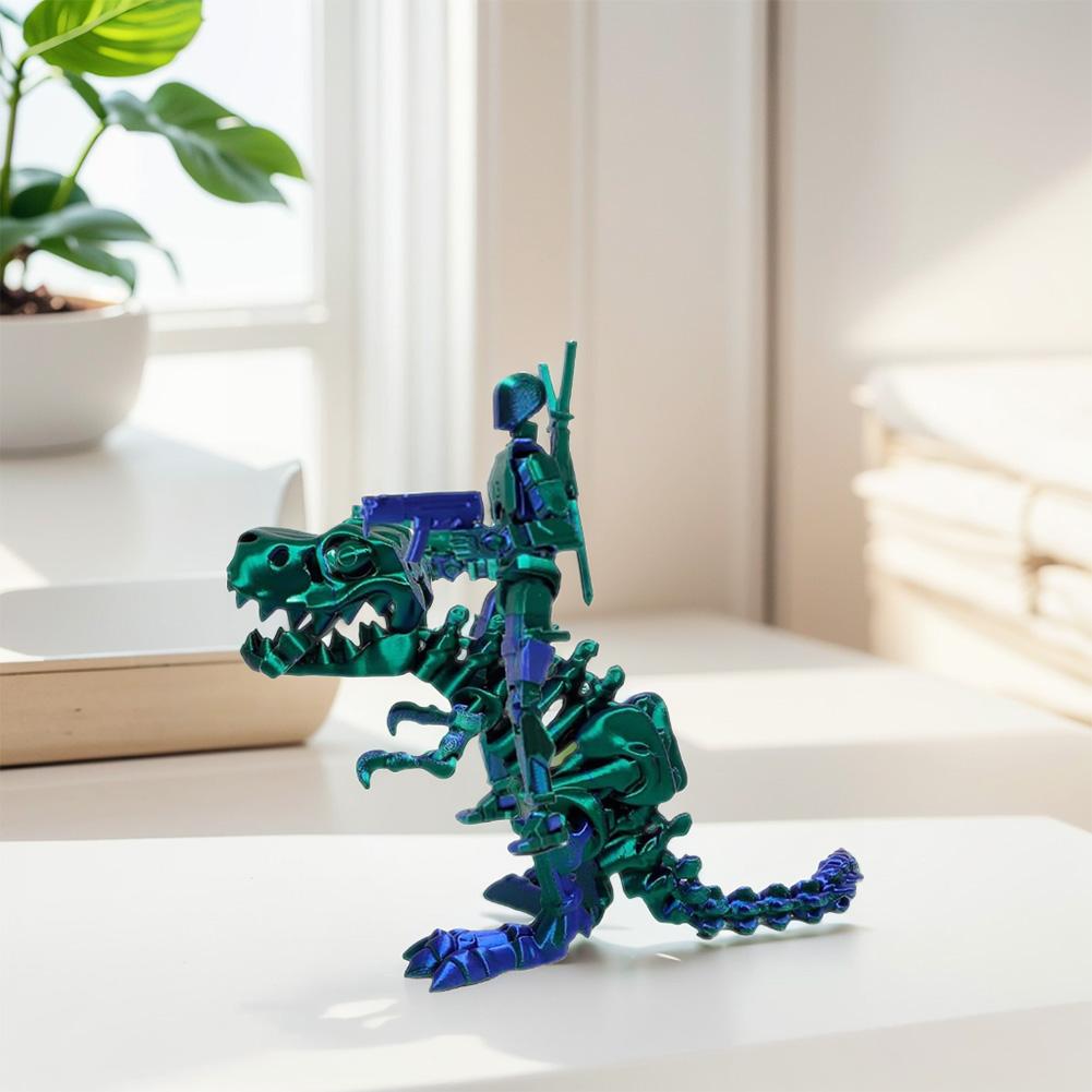 Multi-Jointed Action Figures Dummy 13 Action Figure and Dinosaur 3D Printed Robot Action Figure Dragon Set for Collectors Gifts