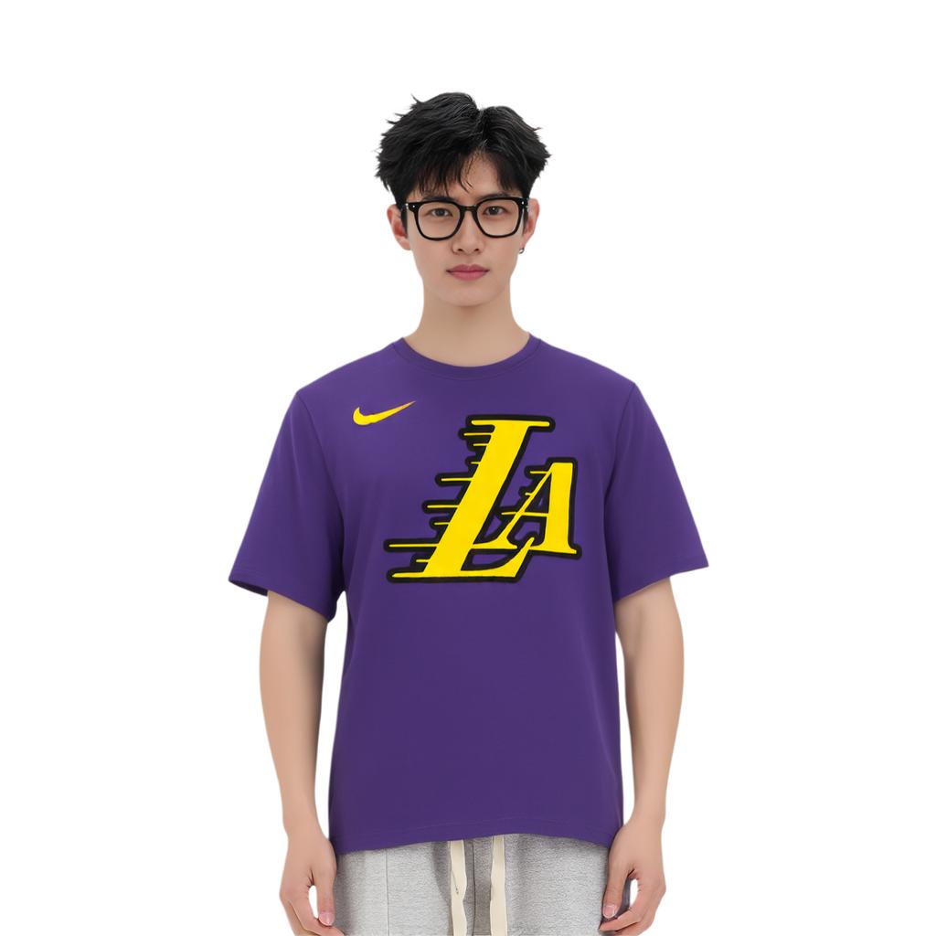 Nike X NBA Los Angeles Lakers 2024/25 City Edition Player Logo Comfortable Pullover Short Sleeve T-Shirt Men T-Shirt Purple HJ2575-504