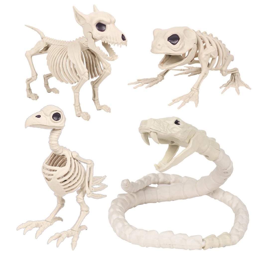Halloween Scene Decorations Animal Skull Skeleton Ornament Simulation Plastic Crow Mouse Scorpion Decorative Props