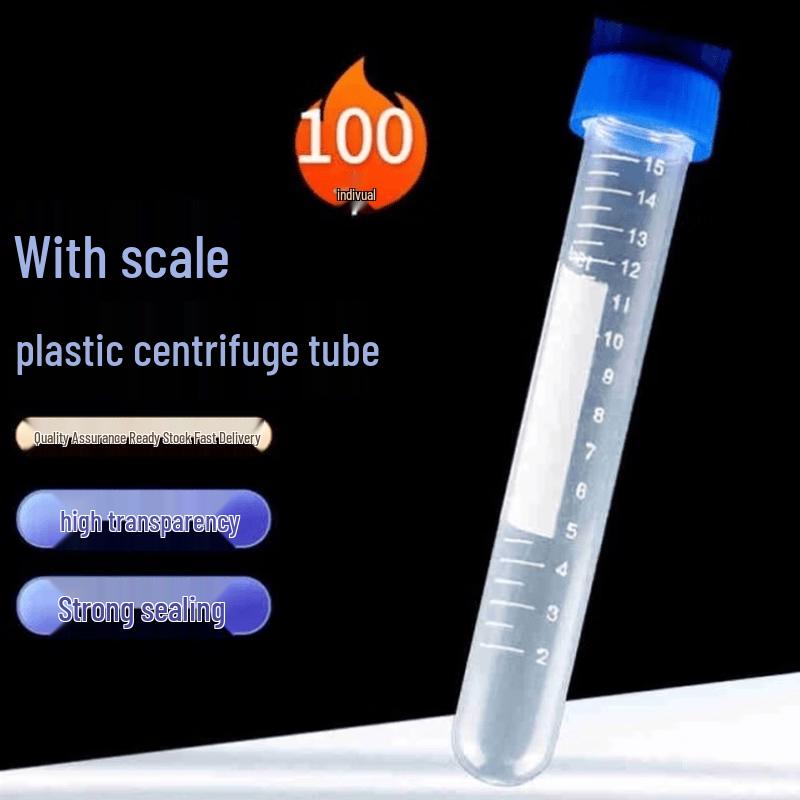 Aokewen 15ml Plastic Centrifuge Tubes, Screw Cap, 100 Pcs