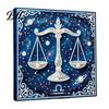 Faux Pearl Painting Crafts DIY Kit, 12 Zodiac Signs Rhinestone Art Set for Kit Adults Beginners, Handmade Wooden Frame Fake Wall Decoration