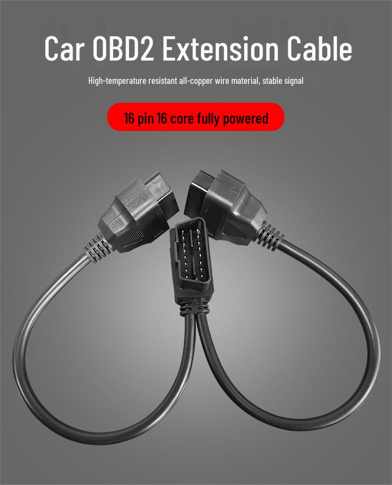 OBD2 Dual Port Extension Cable for Car Diagnostics