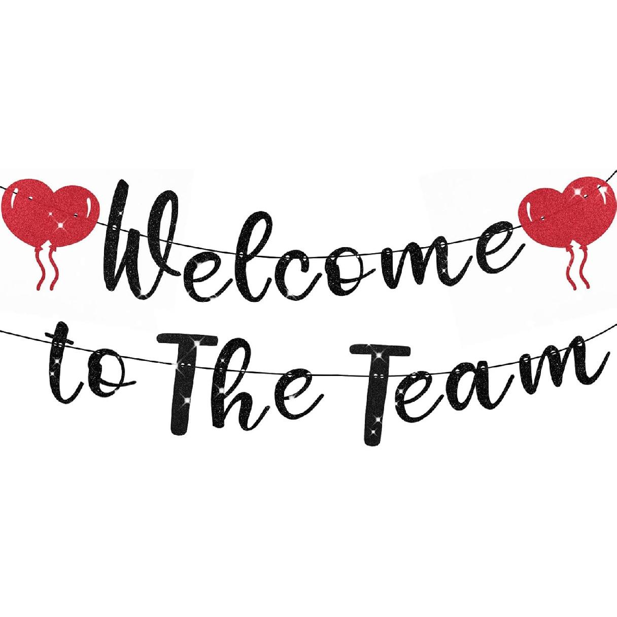 Welcome to The Team Banner, New Employee Welcome Banner with Heart Office Party Decorations Supplies for Welcoming New Staff Teacher Colleague Member