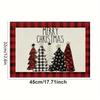 4pcs Christmas Tree Placemat Linen Dining Table Mats Coaster Bowl Coffee Cup Pad Mat 2025 Navidad Home Kitchen Decoration