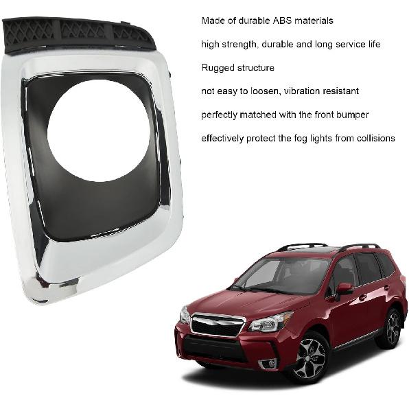 Passenger Side Fog Light Bezel For 2014-2018 Subaru Forester, 2.0 Turbo Models Chrome, Made Of ABS SU1039107 57731SG080(Right)