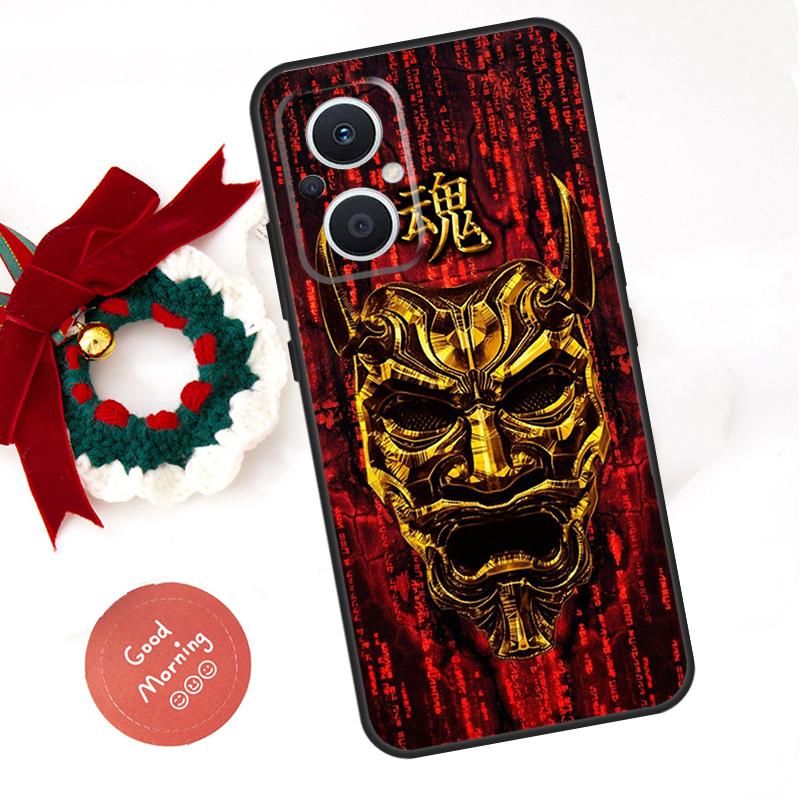 Samurai Oni Mask Funda For OPPO Reno 14F 14 13 12 11 10 Pro 11F 12F 13F 7 8 Lite OPPO Find X8 X5 X9 Pro Case