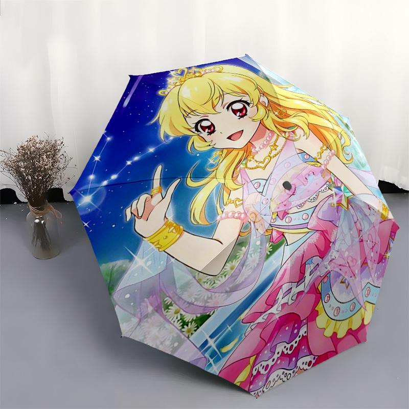 1pc Accel World Outdoor Umbrella - Auto Open Close, Portable 3-Fold Design with 8 Iron Ribs - Perfect Gift for Fans, Travelers, Daily Use - Suitable f