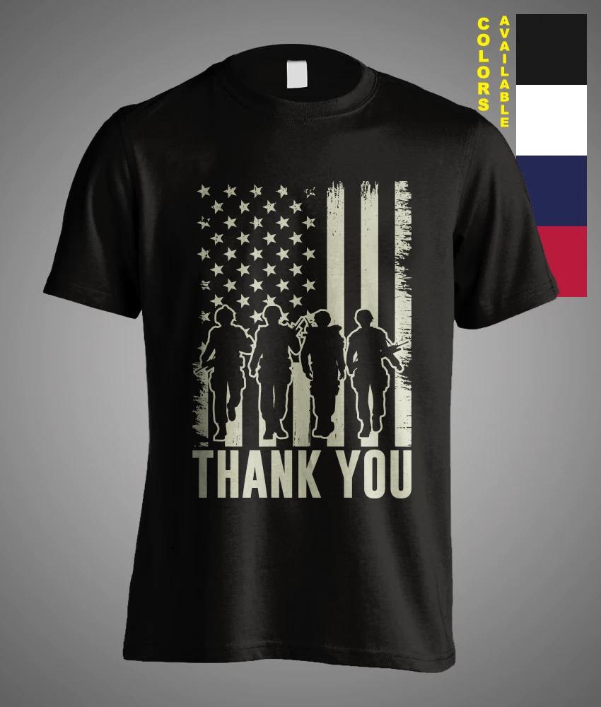 Patriotic American Flag Thank You Soldier Veterans Day 4th of July Gift T-Shirt XXXL