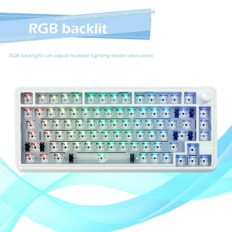 LS02 Mechanical Keyboard Kit Convenient Switches Replacement 3Modes BT5/2.4Ghz/UsbC Hot Swappable Backlights