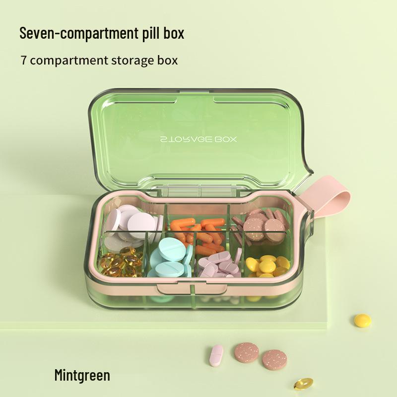 7-Compartment Portable Pill Box for Weekly Medication, 3 Meals a Day, Compact Carry-On Storage