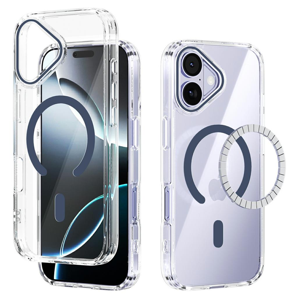 For iPhone 17 Case Compatible with MagSafe Anti Scratch Clear TPU PC Phone Back Cover