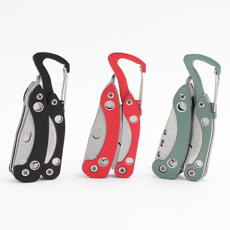 Stainless Steel Multi-functional Folding Needle-nose Carabiner Pliers