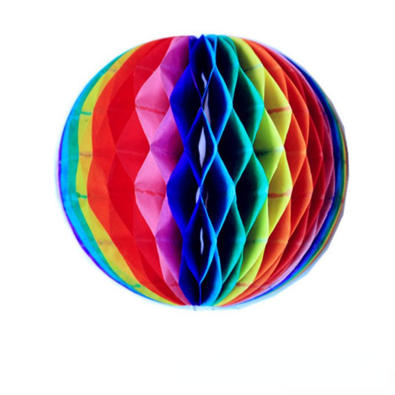 15/20/25/30cm Color Honeycomb Paper Flower Ball Rainbow Paper Balls Decorative Paper Lantern Balls Wedding Birthday Baby Shower