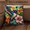 2D Hummingbird Floral Tropical Throw Pillow Covers Pattern Cushion Cover Suitable For Sofa Bedroom Car Pillow Cover