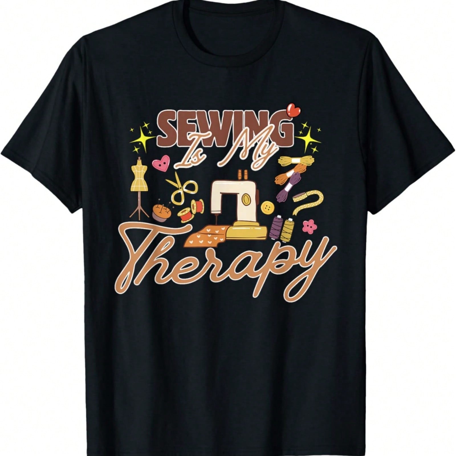 Sewing Is My Therapy Funny Craft Sewing Lover Graphic T-Shirt S разноцветный