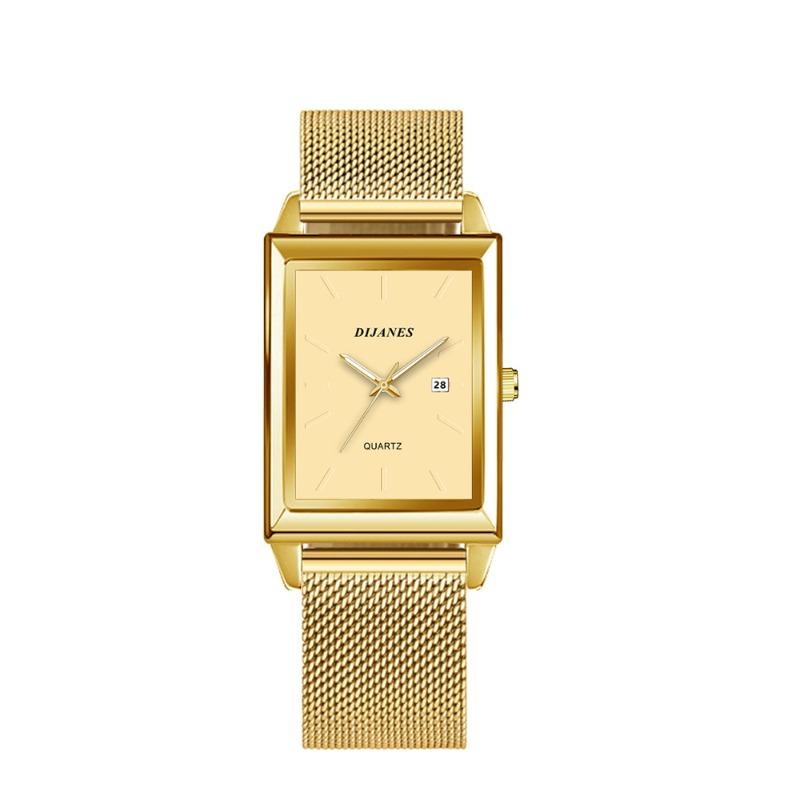 DIJANES Men s Square Quartz Watch, Men s Casual Business Calendar, Student Watch