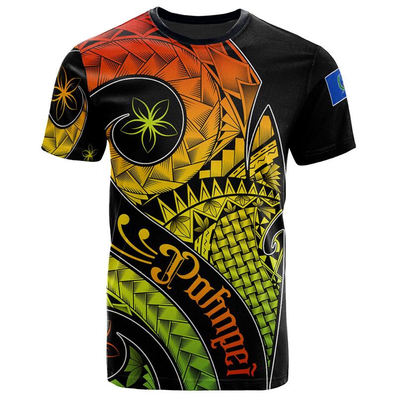 3D Pohnpei Polynesian Culture Tribal Island Retro Tattoo Printing T Shirt Children Fashion Cool Tee Shirts Harajuku Clothing Top