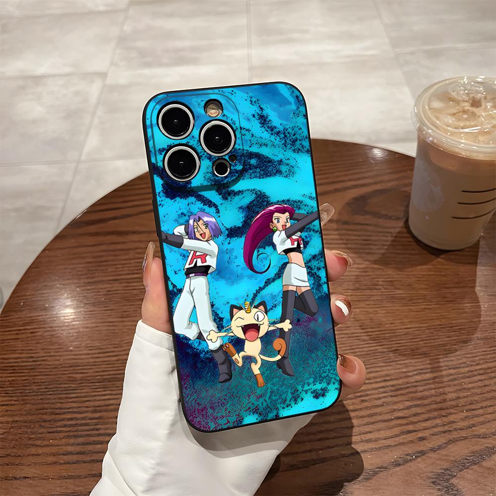 Cartoon Team Rocket Phone Case For Iphone 16 Pro Max 14 12 15 Plus 17 Pro Max 13 Pro 11 Xr X Xs 8 7 Plus Back Cover