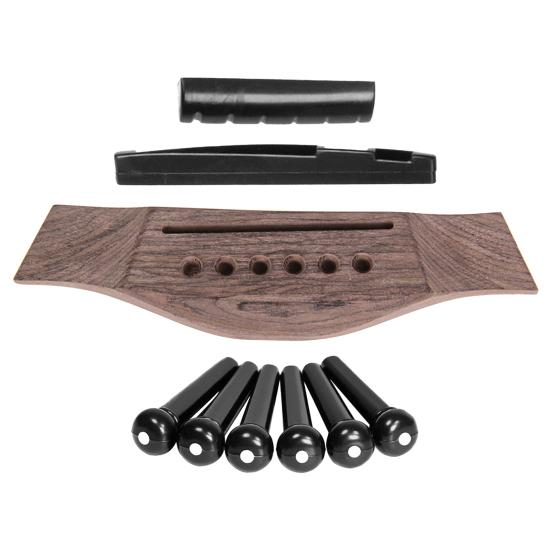 1 Set Guitar Bridge Set Multipurpose High Stability Adjustable Acoustic Guitar Rosewood Bridge