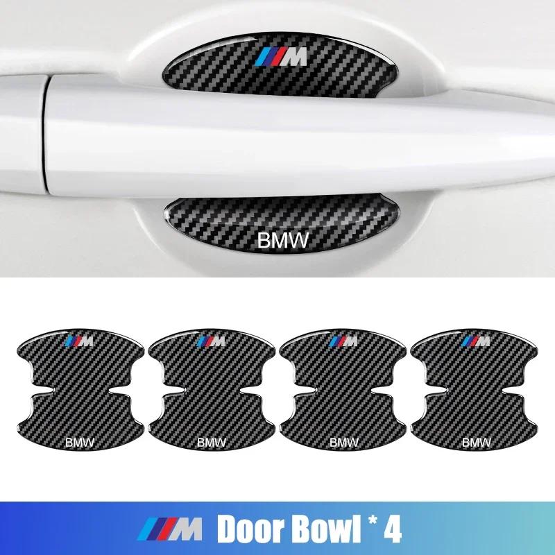BXJ1 2026 Car Sticker Carbon Fiber Car Door Bowl Handle Protect Stickers For BMW 1 2 3 4 5 6 7 Series X1 X3 X4 X5 X6 X2 X7 F10 F15 F1