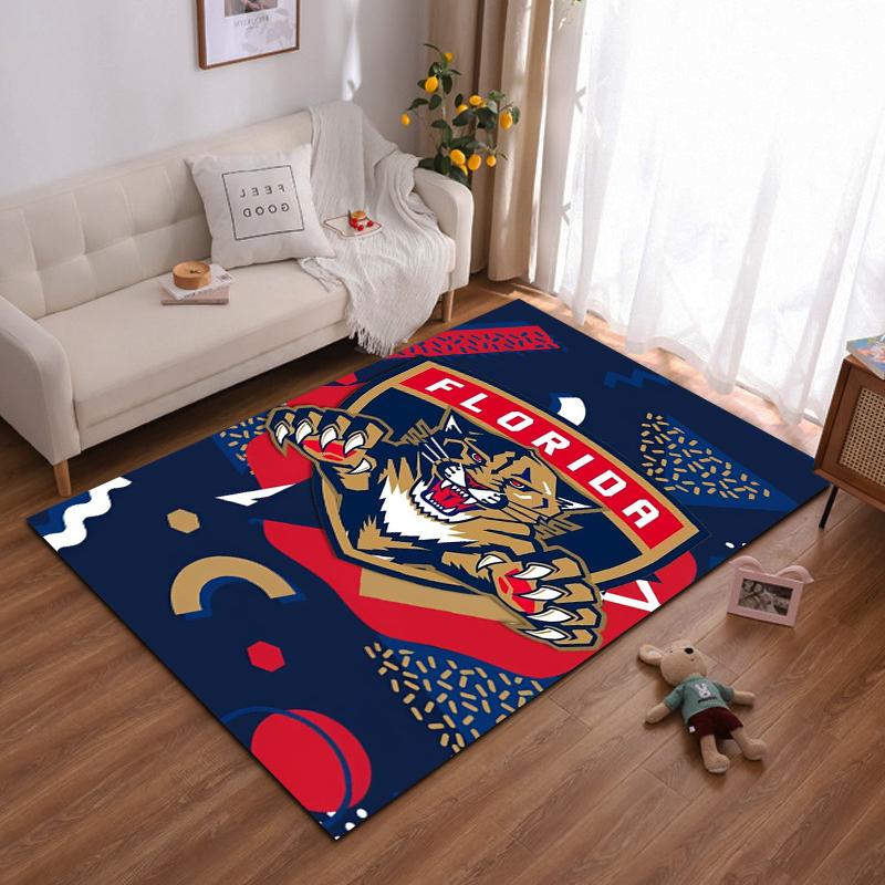 "Florida Panthers Logo Rug Design - Non-slip rug suitable for living room and bedroom sofas"