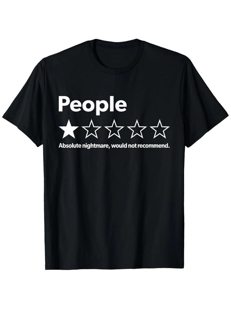 Unisex-Adults T-Shirt - Black, Small - Short Sleeve - Funny Review People One St Unisex T-Shirt S