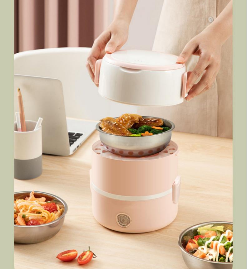 220 В 4 слоя электрическая нагревательная кастрюля мини рисоварка 2.65 л бытовая — фото 4