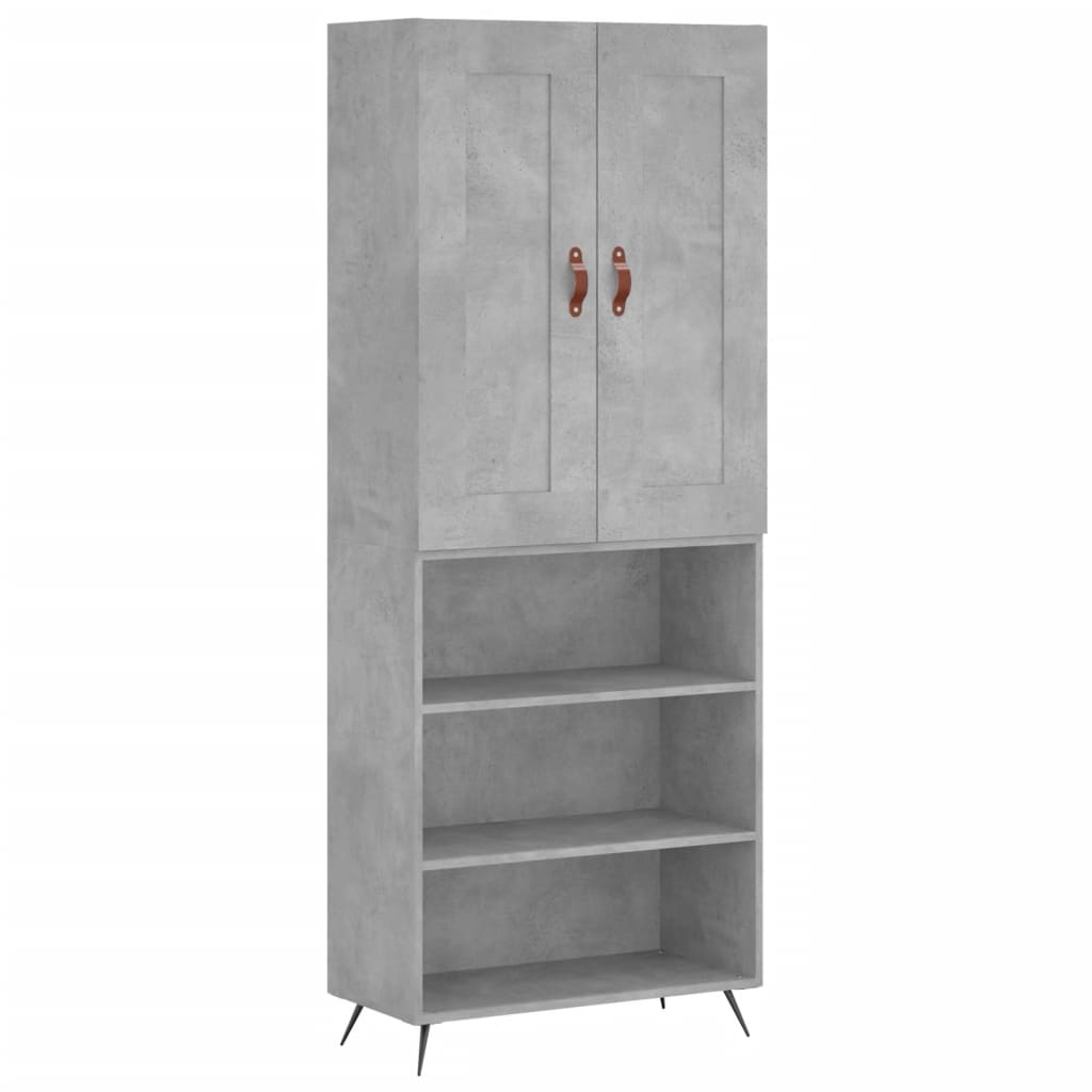 Highboard Concrete Grey 69.5 x 34 x 180 cm Engineered Wood