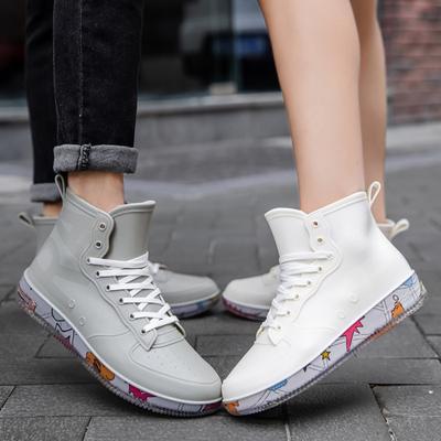 Fashion Graffiti Rain Shoes Men's and Women's Short Tube Outer Wear Adult Rain Boots Non-slip Waterproof Boots Rubber Shoes