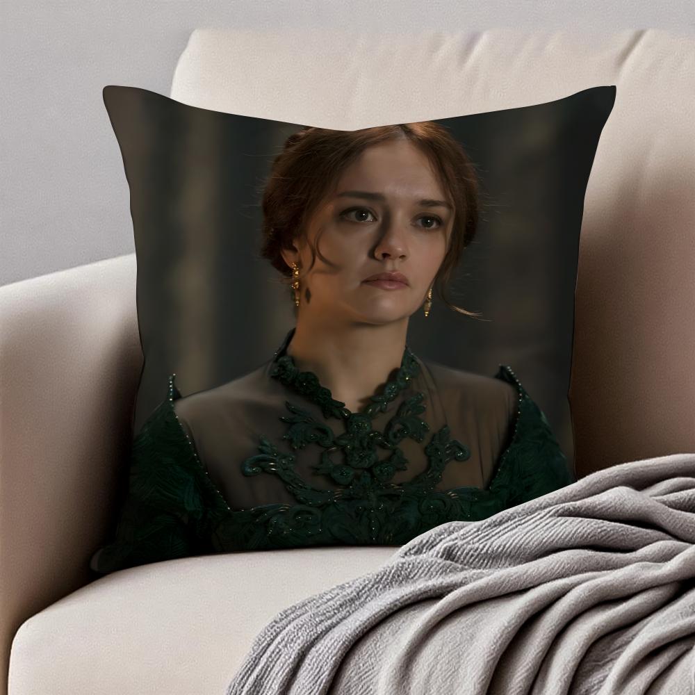 AAlicent Hightower Pillow Fantasy Drama Cushion Cover Pillowcase Antidustmite Invisible Zipper Short Plush Sofa Cushion
