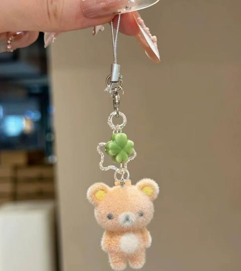 Kawaii Rilakkuma Easy Bear Keychains Lazybear Doll Bag Clothing Puller Phone Rope Keyrings Accessories Pendants Couple Gifts