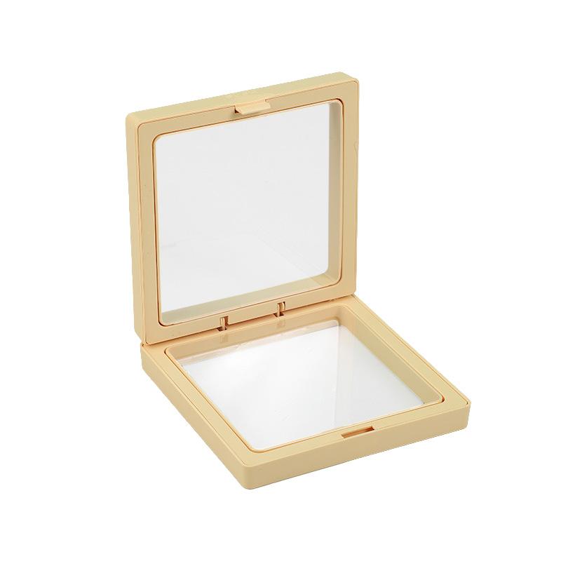 1Pc Jewelry Case PE Film Badge Storage Transparent Ring Casket Elastic Jewelry Display Container Dustproof Frame Portable