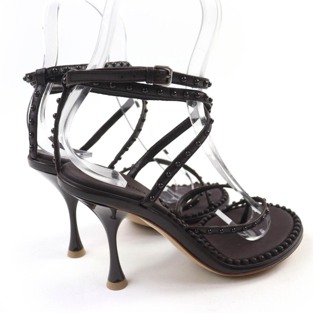 BOTTEGAVENETA Sandals Ankle Strap Leather Dark Brown Leather Women 36.5 659007 Used