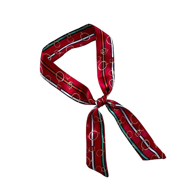 Langer Seidenschal, hochwertiger Halsschal, neuer multifunktionaler Seidenschal, Taschenumwicklung, Kopftuch, Stirnband, Haargummi.