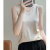 Women's worsted wool mulberry silk vest, Qinghe cashmere, 50% wool 50% mulberry silk, winter knitted pullover autumn sweater cashmere sweater