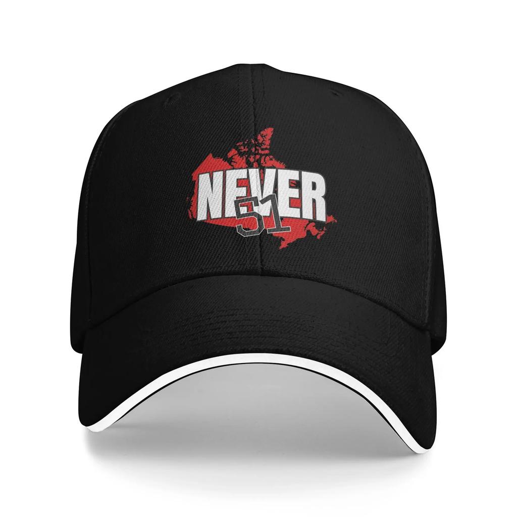 NEVER 51 Baseball Cap Bold Canadian Hunting Camping High Quality Hip Hop Hats Women Unisex Fitted Retro Print Snapback Cap