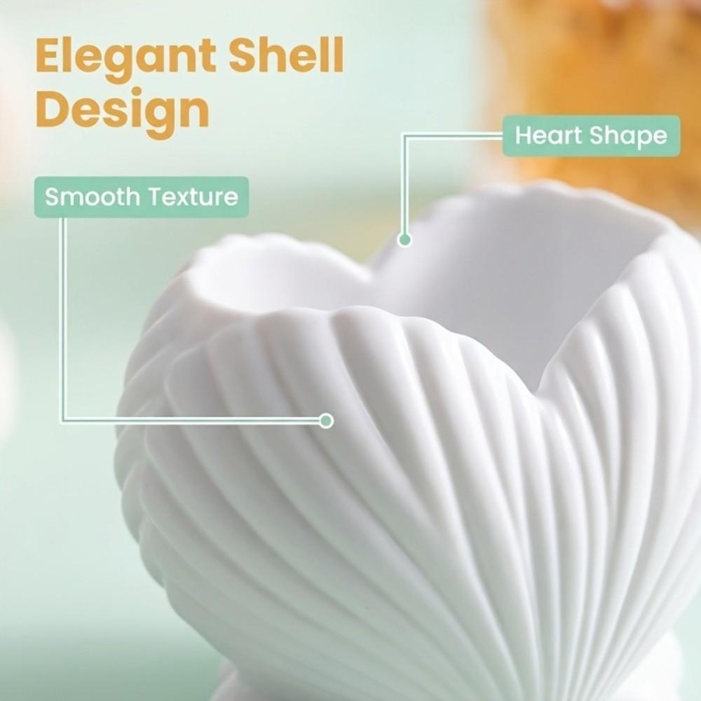 Aesthetic Shell Shape Toothpaste Toothbrush Holder 3D Printed Makeup Brush Stand Shower