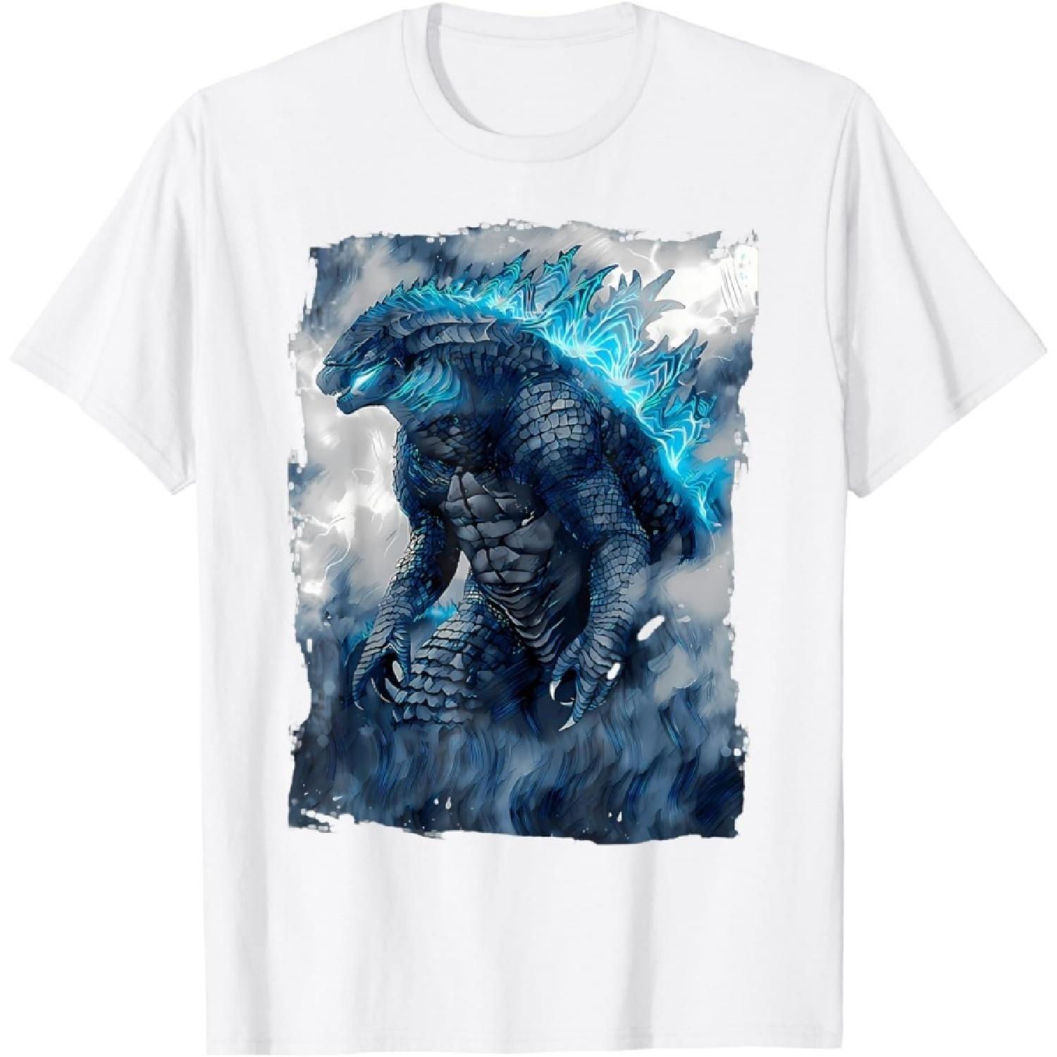 CwqlzXaiQwq Kaiju Shirt Japanese Art Lovers Monster Movie T-Shirt XXXXXL белый