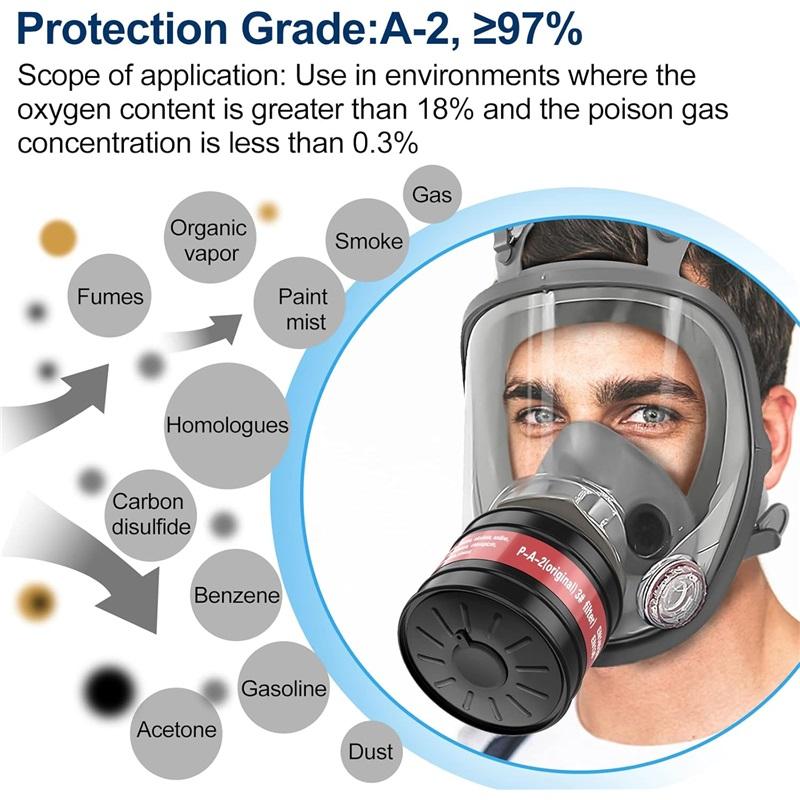 40mm Gas Mask Filters, Single Gas Mask Filter for Gas Mask, 40mm Activated Carbon Filter Against Vapors, Dust, Paint, Spray, Welding