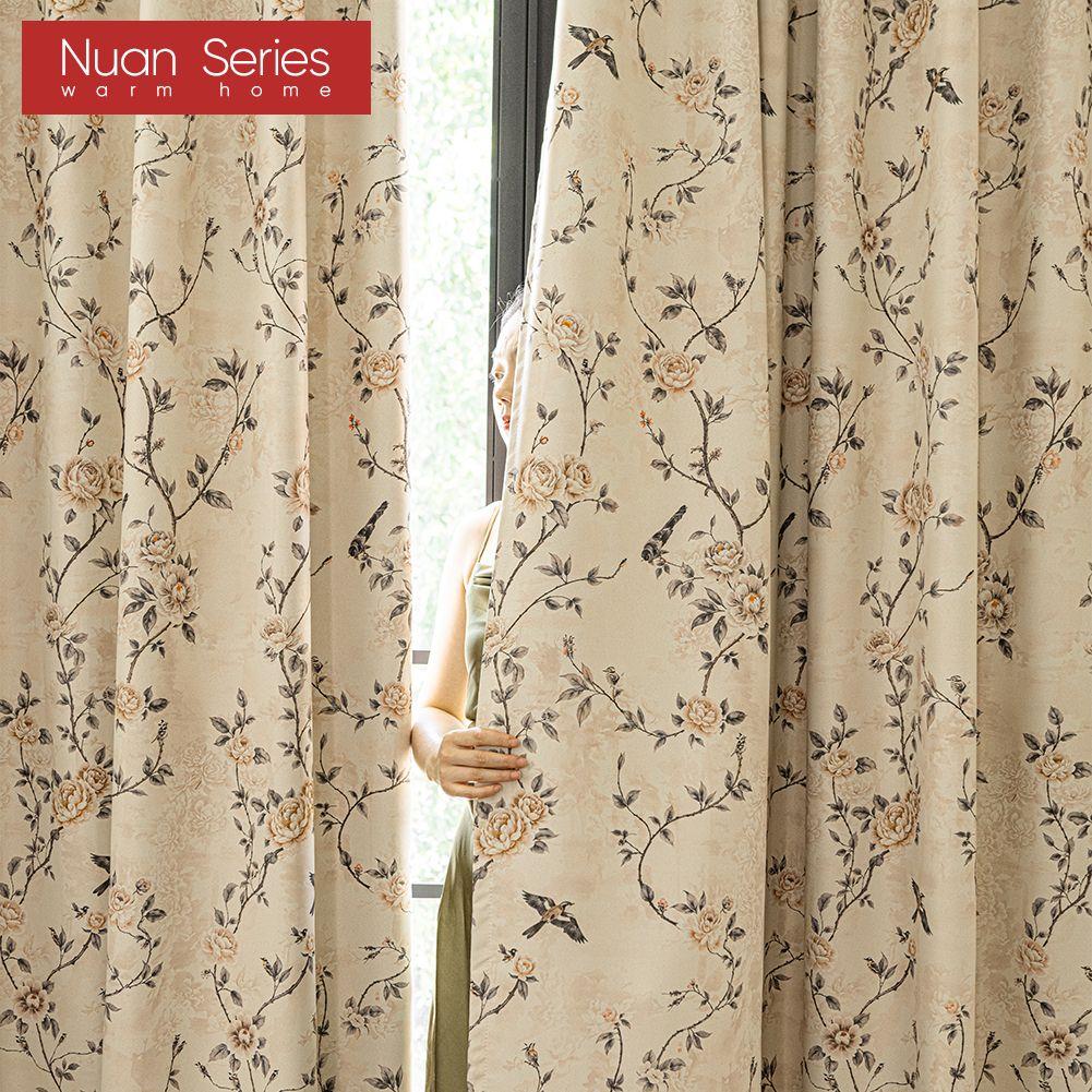 1PC Nuan Series Rural Style Retro Thick Curtains High-precision Printed Blackout Curtains for Bedroom Living Room Window for Home Decor