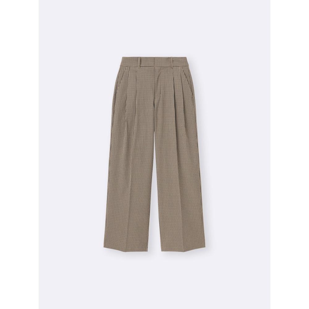 GU by Uniqlo Tuck Wide Check Pants